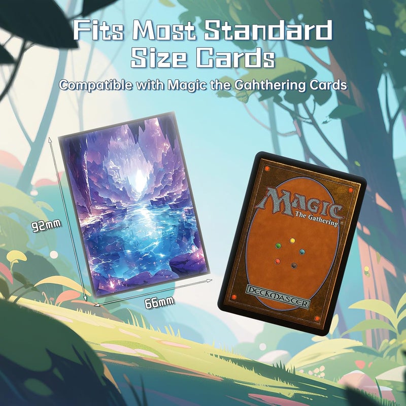 Kiiransr MTG Card Sleeves - Underground Sea(Blue Black) - Fantasy Dual Lands Series - Ultra Clear Front & Matte Finish Back, 100 Count Standard Size TCG Art Sleeves for Magic The Gathering - Image 4